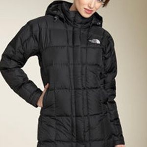 North Face long black puffer coat.